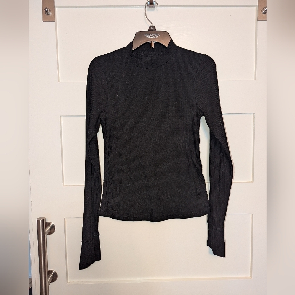 Women's Black Prana ribbed turtleneck size medium.